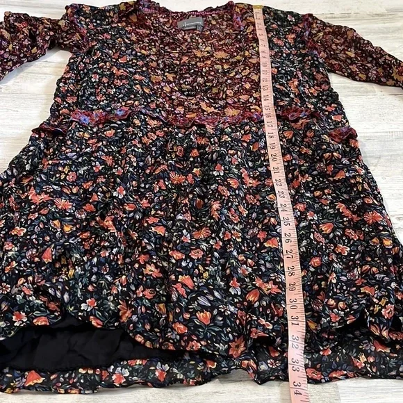 Anthropologie Helene Tunic Dress Floral Ruffled Size Small - Picture 12 of 13